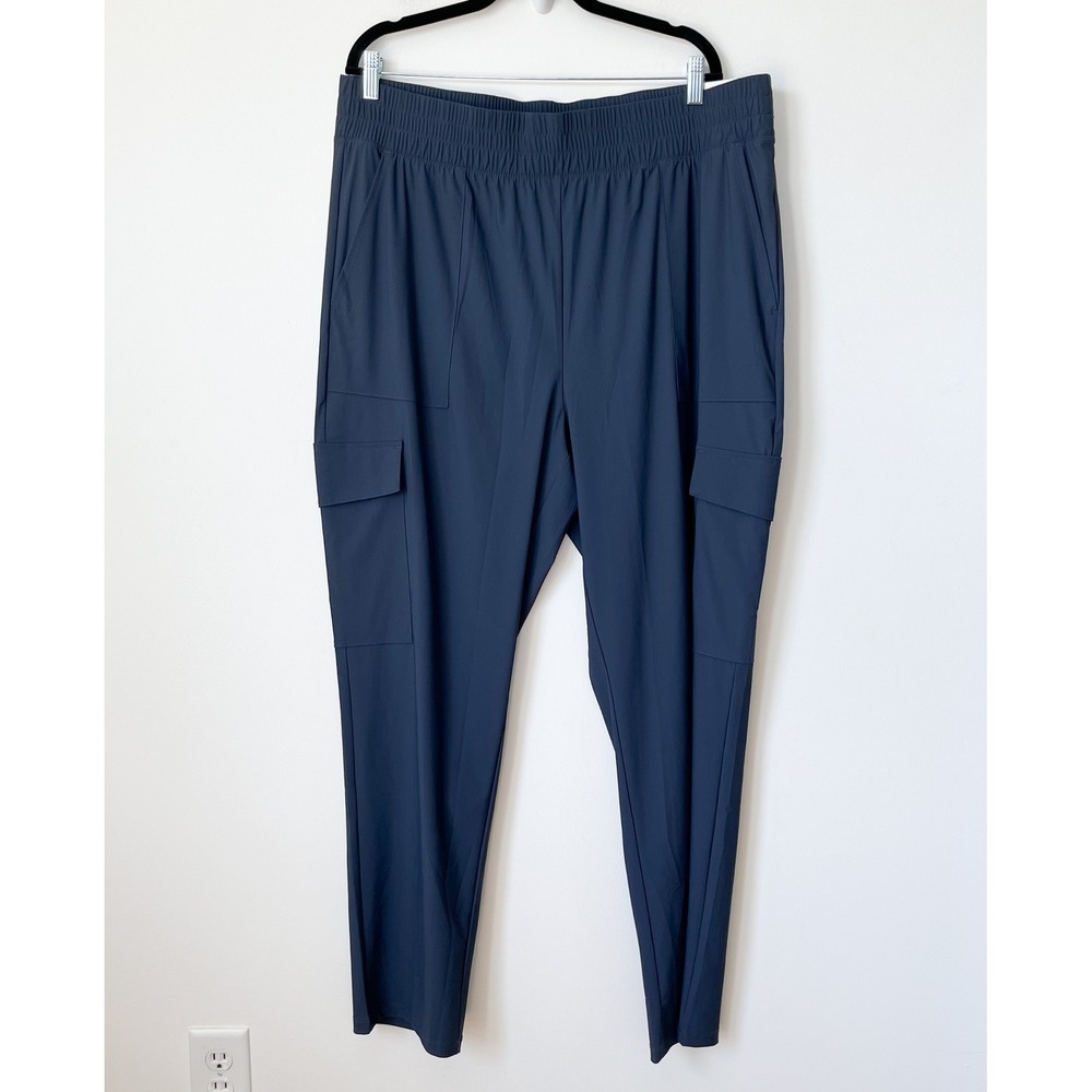 NEW Old Navy High Rise Tapered Sleektech Athletic Pants Womens XL Tall Navy Blue